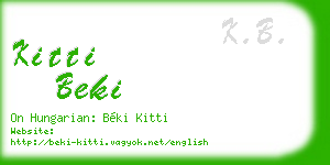 kitti beki business card